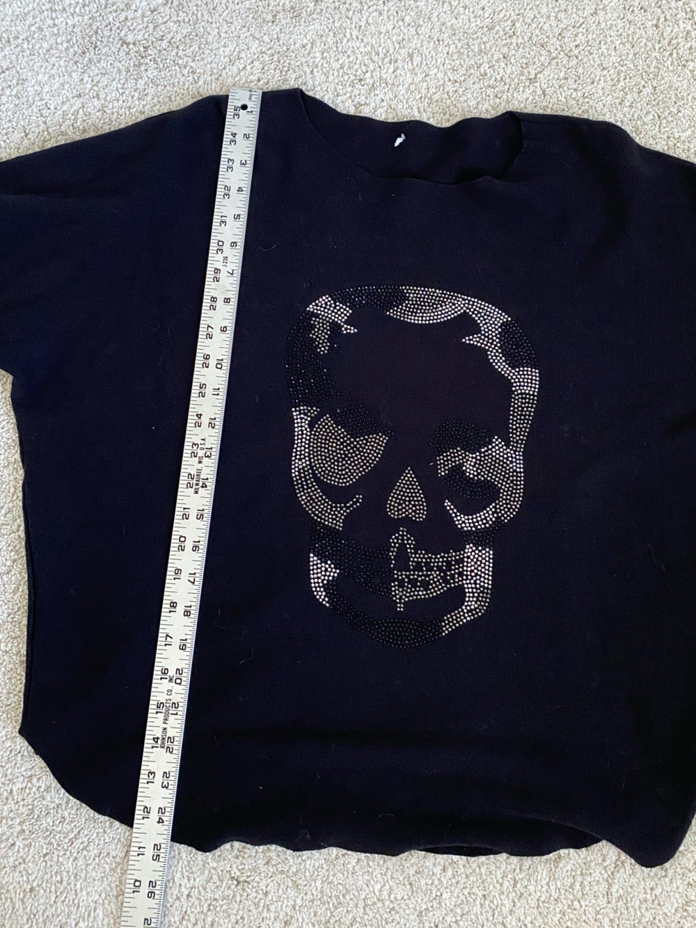 Black Rhinestone Skull Sweater - Picture 6 of 6
